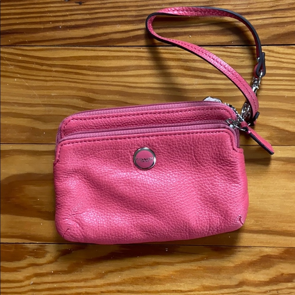 Pink coach wristlet
